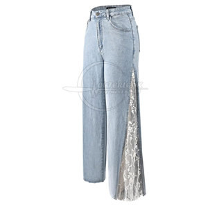 Best Style <b>Women</b> Wide Leg <b>Jeans</b> Pant Straight Wide Leg <b>Jeans</b> Pant In Low Price Wide Leg <b>Jeans</b> Pant - Product Image 3