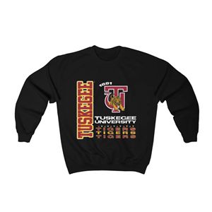 Tuskegee University sudadera Vertical Logo Tiger Mascot 1881 estampado sólido lavado verano escuela espíritu ropa personalizada Unisex - Product Image 1