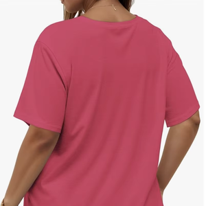 Combed Cotton <b>Women</b> Plus Size Short Sleeve Crew <b>Neck</b> Tee Custom Logo Bangladesh Factory Wholesale New Arrival <b>T</b>-<b>Shirts</b> - Product Image 1