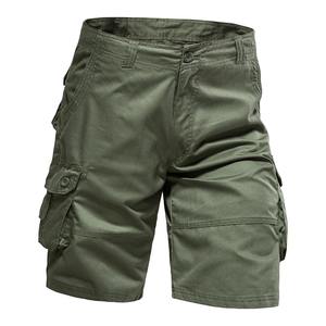 Pantalones cortos de algodón de verano de talla grande para hombre, cómodos pantalones de níquel con múltiples bolsillos, patrón sólido para deportes informales al aire libre, lona de playa - Product Image 5