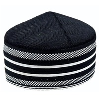 Moda al por mayor para hombre bordado musulmán oración gorra sombrero Ramadán Eid regalo gorra musulmán blanco en blanco Arabia Saudita sombreros para orar