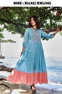 Vêtements ethniques modernes à la mode robe de travail en beau coton avec broderie et miroir à vendre vente chaude - Product Image 6