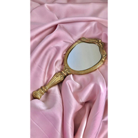 Miroir de maquillage à main, style antique, miroir en métal doré orné, design floral, miroir cosmétique portable de voyage, prix le plus bas