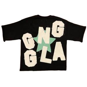 เสื้อยืดวินเทจแบบใส่สบายสองชั้นเสื้อยืดถักแบบเย็บปักผ้าคอตตอน - Product Image 3