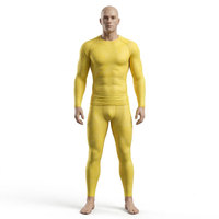Ensemble Rash Guard Homme à Manches Longues et Compression, Tenue de Sport Haute Élasticité pour Fitness, Entraînement et Course à Pied