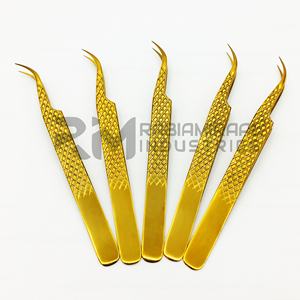 RMI Produit de haute qualité Pince à cils incurvée régulière Diamond Grip Gold Plasma Color Set - Product Image 1