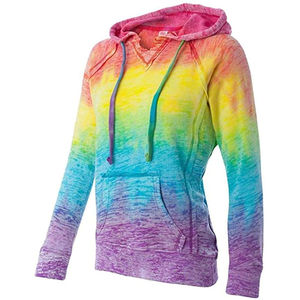 Women's Eco-Friendly Heavyweight Drop Shoulder Sweatshirt Breathable Knitted Figures <b>Tie</b> Dye Hoodie Front Closure 100% Cotton - Product Image 5
