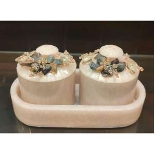 Bocaux en métal rectangulaire fantaisie conteneur de noix avec plateau cadeaux de fruits secs décoratifs accessoires de cadeau de mariage fabriqués à la main respectueux de l'environnement - Product Image 2