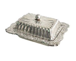 Beurrier en laiton artisanal avec couvercle, design élégant à nervures, récipient de service décoratif, articles de cuisine, décoration intérieure, hôtel - Product Image 6