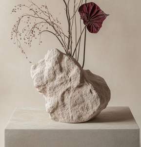 TCE Premium Handmade Natural Marble Art Deco Wedding Flower <b>Vase</b> Luxury Polished <b>Stone</b> Home Decor Elegant Modern Craftsmanship - Product Image 1