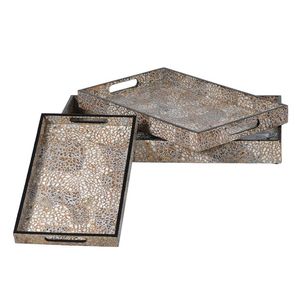 Vente en gros Plateau de service rectangulaire en nacre Plateau à capes Plateau à coquillages Plateau décoratif pour petit déjeuner Fabriqué au Vietnam Style de luxe - Product Image 2