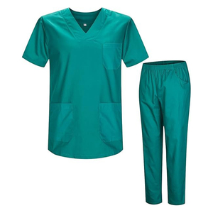 Women's Private Label <b>Scrub</b> <b>Set</b> with Cotton Polyester Comfortable V-Neck Top and Jogger Pants with Pockets - Product Image 1