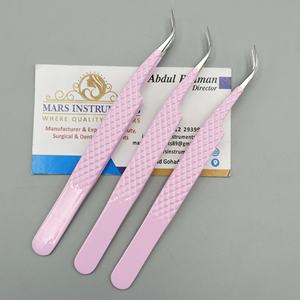 แหนบต่อขนตาสเตนเลสสีชมพูสินค้าตรา - Product Image 2