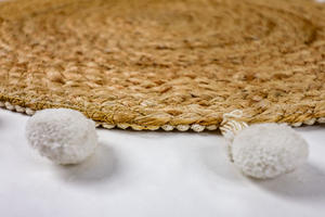 Mantel Individual de Yute Trenzado de 40 x 40 cm, Ecológico, para Mesa de Comedor, Venta al por Mayor, Exportación, Natural - Product Image 4