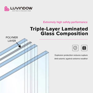 Fenêtres d'ouragan en aluminium architecturales Luvindow mur-rideau en verre feuilleté triple certifié FBC pour bâtiments <span class=keywords><strong>commerciaux</strong></span> - Product Image 6