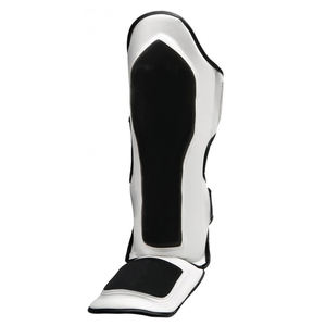 Espinilleras de cuero para adultos de cobertura completa cómodas profesionales para MMA y entrenamiento de Kick Boxing calentadores de piernas duraderos - Product Image 1