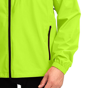 Venta al por mayor de los hombres personalizados chaqueta de lluvia a prueba de viento impermeable transpirable 100% poliéster forro estilo de trabajo chaquetas al aire libre Oem Logo - Product Image 2