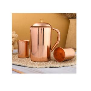 Jarra de cobre con acabado de diseño en relieve de gran tamaño para servir agua, uso doméstico en la cocina - Product Image 6