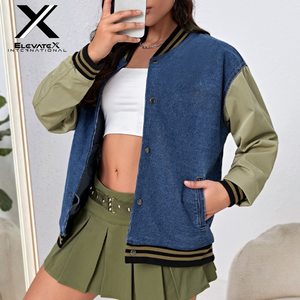 2026 Women's Waterproof Wool Varsity Jacket Custom Letterman Canvas Baseball Jacket Printed Fabric Windproof Eco-Friendly - Product Image 3