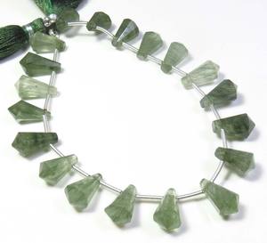 ลูกปัดควอตซ์รูไทล์สีเขียวทรงเหลี่ยมเจียระไน ขนาด 12-14 มม. 20 เม็ด ความยาว 8 นิ้ว คุณภาพสูง ลูกปัดรูไทล์ควอตซ์ธรรมชาติทรงหยดน้ำ - Product Image 5