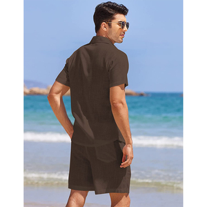 Ensembles shorts et t-shirts en coton pour hommes avec logo personnalisé de haute qualité pour hommes Ensemble 2 pièces Ensemble de shorts pour hommes Jogger d'été - Product Image 3