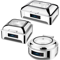 Réchauds électriques ronds en acier inoxydable, chauffe-plats, réchaud à buffet pour la restauration
