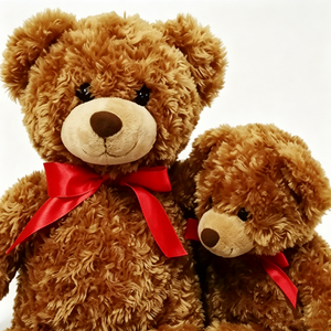 Unique plush <b>valentine</b> gift teddy bear plush, anniversary brown teddy bear with red bow, nursery <b>decor</b> classic teddy bear - Product Image 6