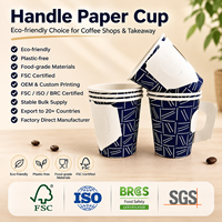 Vaso de Papel con Asa para Café de la Mañana, Acogedor para el Hogar y la Cocina, Profesional, Exquisito, de Grado Alimenticio, Certificado, Libre de BPA, No Tóxico