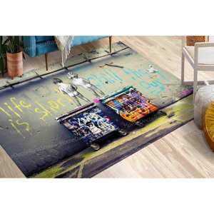 Chill The Out <b>Rugs</b>, Large <b>Rug</b>, Banksy Life Is Short <b>Rugs</b>,Goblen <b>Rug</b> - Product Image 1