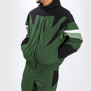 Ensembles de survêtements à couleurs bloquées coupe-vent en nylon pour hommes - Product Image 2