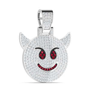 Luxueux élégant diable visage Leb cultivé diamant fin pendentif et charme Style Hip Hop cadeau parfait pour les occasions spéciales - Product Image 2