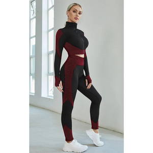 High Quality Women's Quick Dry Fitness Tracksuit Breathable Solid Color Zipper Jogger Set for Workouts & Athleisure - Product Image 1