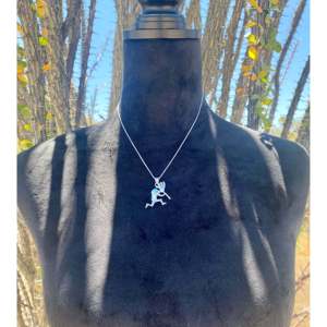 Collar Kokopelli de la Montaña Dorada Hecho a Mano por los Navajo, Turquesa y Plata de Ley, Joyería Cultural Coleccionable - Product Image 2
