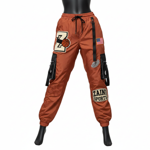 Pantalones Cortavientos para Mujer, Tela de Nailon de Alta Densidad de 120 g/m², Estilo Cargo Marrón, Estilo Utilitario, Logotipo Termosellado - Product Image 1