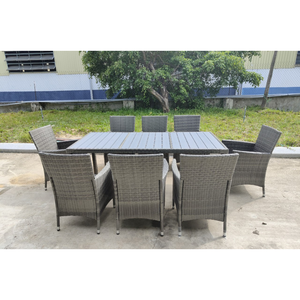 Venta directa de fábrica Juego de comedor al aire libre Color personalizado Muebles de mimbre al aire libre Juego de comedor de ratán 8 plazas Mayorista - Product Image 2