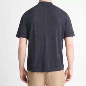 Nouvelle conception été printemps évider T-shirts pour hommes tricoté Polo T-shirt - Product Image 4