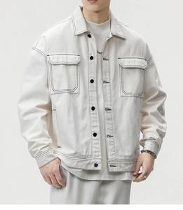 Best Selling <b>Men</b> Pure Colour <b>Denim</b> <b>Jacket</b> Casual Coat <b>Men</b> Cotton Jean <b>Jacket</b> Daily Wear Outerwear Unisex Fashion Lightweight - Product Image 3