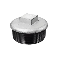 Bouchon fileté en fonte malléable galvanisé zingué DN15, filetage BS/NPT, pression de service 1,6 MPa, classe de tuyauterie 1000