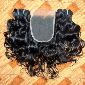 Extensiones de Cabello Humano Remy Virgen 100% de Alta Calidad, Cabello Rizado del Sur de la India, Paquete de Trama para Venta al por Mayor - Product Image 1