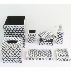 High Quality Export Eco-Friendly Bone Inlay Bathroom Set of 8 Excellent Value for <b>Money</b> Contains <b>Soap</b> and Liquids - Product Image 5