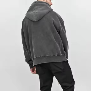 Sudadera con capucha para hombre con logotipo personalizado, ropa informal de peso pesado de 450g/m², Sudadera con capucha extragrande con hombros caídos - Product Image 5