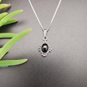 Joyería de piedras preciosas de ónix negro para mujer, colgante de estilo bohemio plateado, joyería de plata de ley 925, colgante hecho a mano de tendencia, Regalo para mamá - Product Image 4