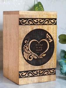 Handcrafted Wooden Urn <b>Box</b> <b>Guitar</b> & Floral Design Funeral Adults Memorial Keepsake Urn <b>Box</b> for Human Ashes Home Decor Item - Product Image 6