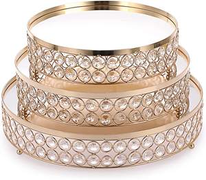 Ensemble de 3 supports de service à gâteaux en métal noir, finition Antique, tasse ronde en métal, support de serveur de gâteaux aux fruits, support de gâteau Design fait à la main - Product Image 2