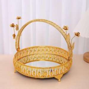 แท่นวางเค้กสีทองสไตล์โบราณที่สวยงามพร้อมรายละเอียดที่ทำด้วยมือและความทนทานที่ทันสมัยสำหรับการจัดแสดงเค้กงานแฟนซี - Product Image 6