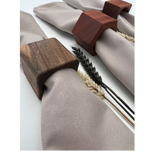 Usine directe en gros bois ronds de serviette ou support accessoires de cuisine rond de serviette pour mariage de luxe fête de noël - Product Image 4
