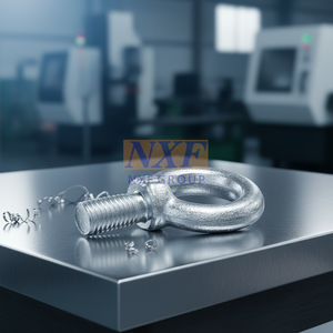 Bullone a Occhio con <span class=keywords><strong>Testa</strong></span> <span class=keywords><strong>Esagonale</strong></span> Liscia in Acciaio Inox Grado 8.8, Dimensione Filettatura M8 con 2 Dadi DIN444 - Product Image 3