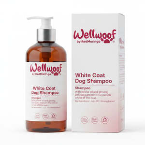 Shampoo pour chien White Coat 200 mL avec OEM PL Italie RedMoringa pour le toilettage des animaux - Product Image 1