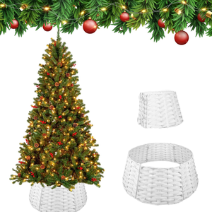 Falda de árbol decorativa hecha a mano de mimbre de plástico para Navidad, venta al por mayor de Vietnam - Product Image 1