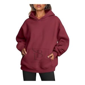 Sweats à capuche décontractés pour femme printemps et automne Streetwear avec logo avant imprimé motif solide poche ample pour l'été tarif de gros - Product Image 4